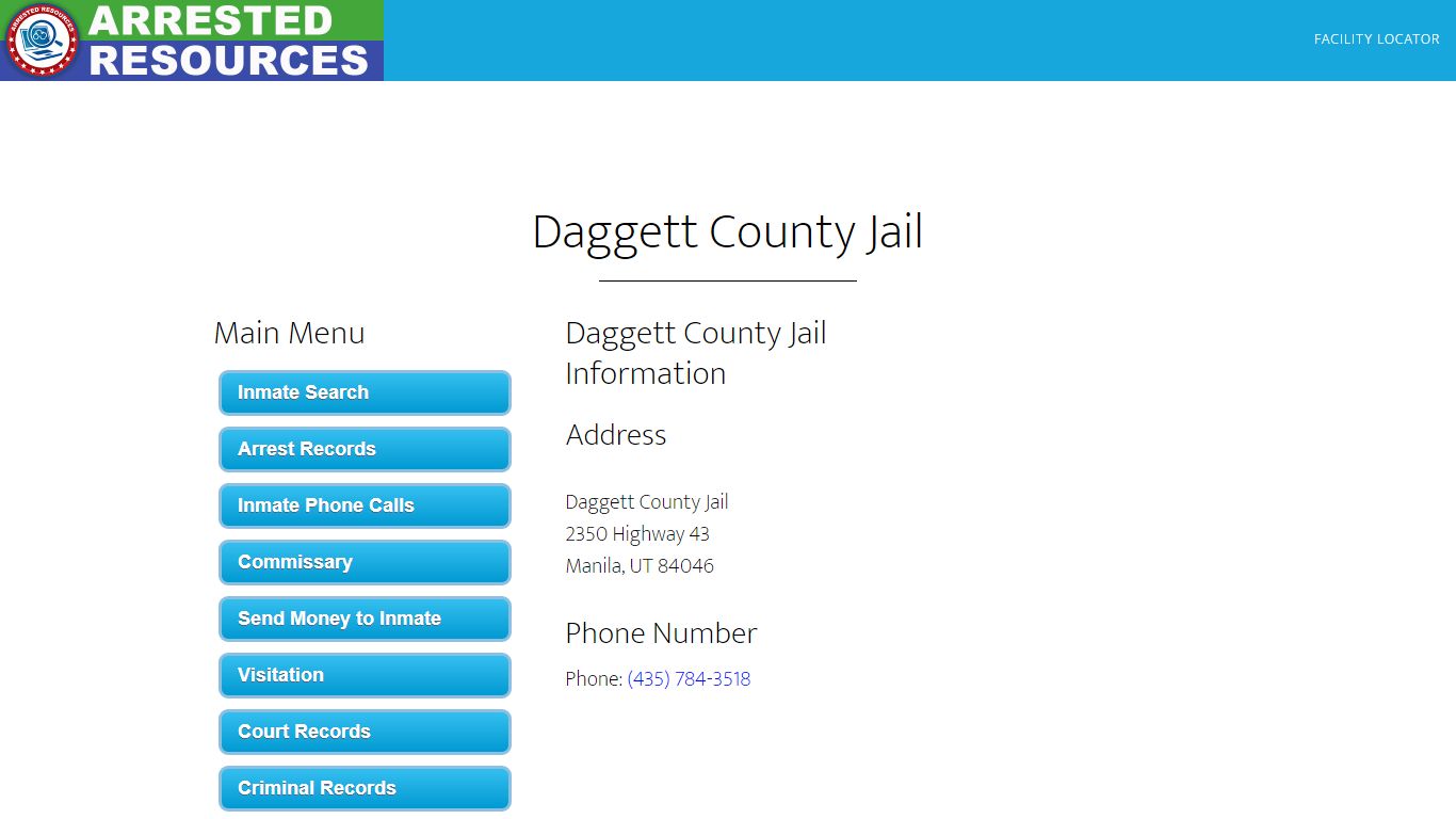 Daggett County Jail - Inmate Search - Manila, UT